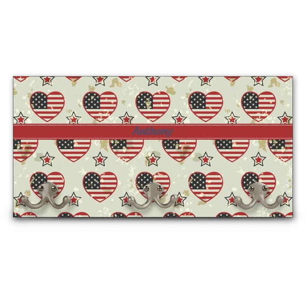 Custom Americana Wall Mounted Coat Rack (Personalized)