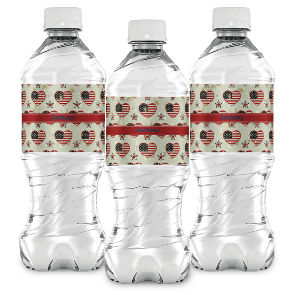 Americana Water Bottle Labels - Front View