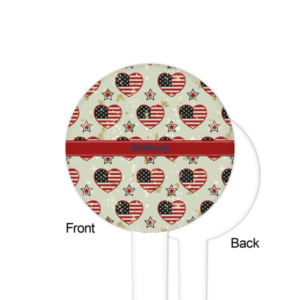 Americana White Plastic 4" Food Pick - Round - Single Sided - Front & Back