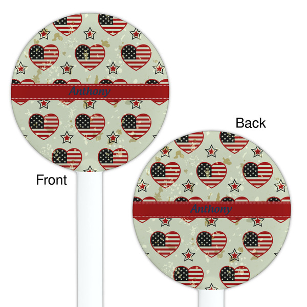 Americana White Plastic 5.5" Stir Stick - Double Sided - Round - Front & Back
