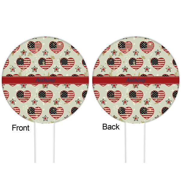 Americana White Plastic 6" Food Pick - Round - Double Sided - Front & Back