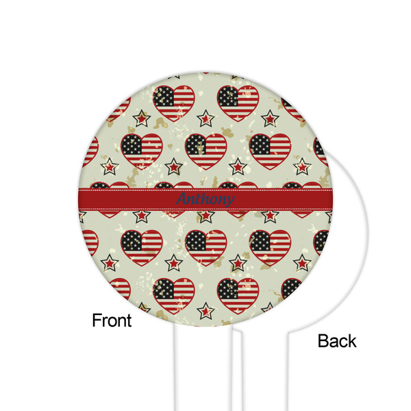 Americana White Plastic 6" Food Pick - Round - Single Sided - Front & Back