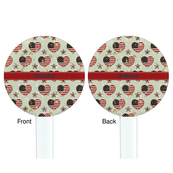 Americana White Plastic 7" Stir Stick - Double Sided - Round - Front & Back