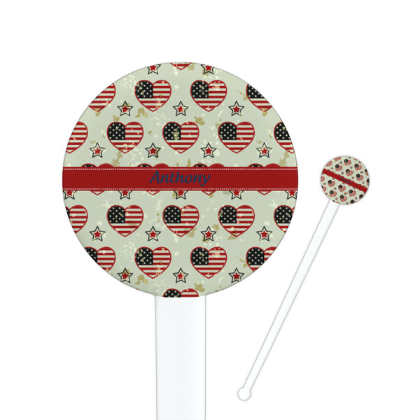 Custom Americana Round Plastic Stir Sticks (Personalized)