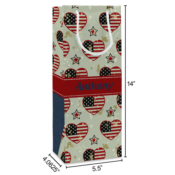 Americana Wine Gift Bag - Dimensions