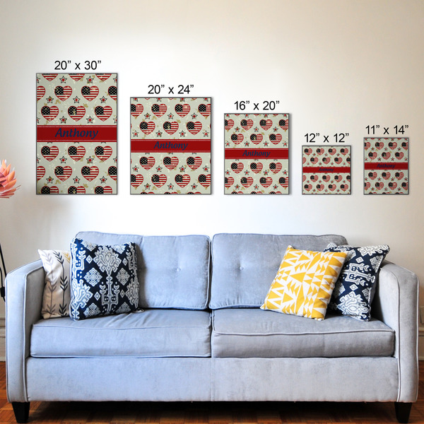 Americana Wood Prints - Size Comparison