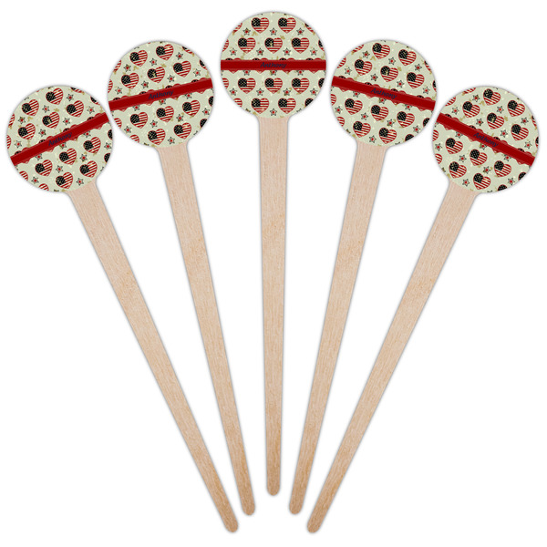 Americana Wooden 4" Food Pick - Round - Fan View