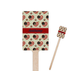 Americana 6.25" Rectangle Wooden Stir Sticks - Single Sided (Personalized)