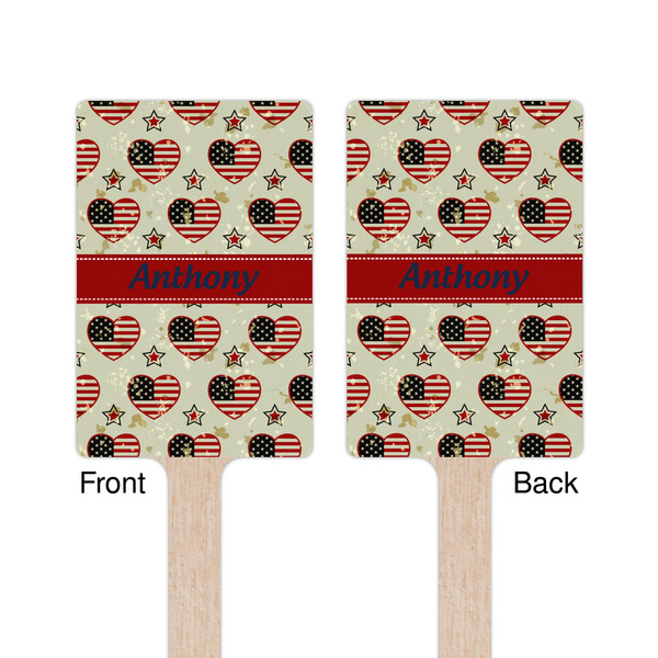 Americana Wooden 6.25" Stir Stick - Rectangular - Double Sided - Front & Back