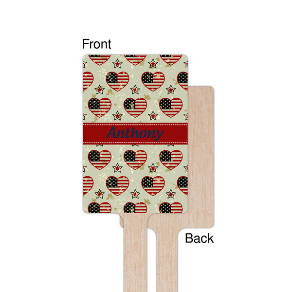 Americana Wooden 6.25" Stir Stick - Rectangular - Single - Front & Back