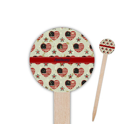 Americana Round Wooden Food Picks (Personalized)