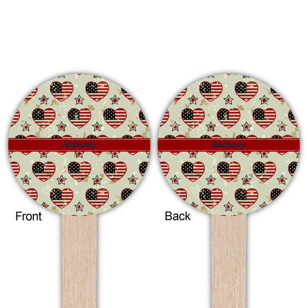 Americana Wooden 6" Food Pick - Round - Double Sided - Front & Back