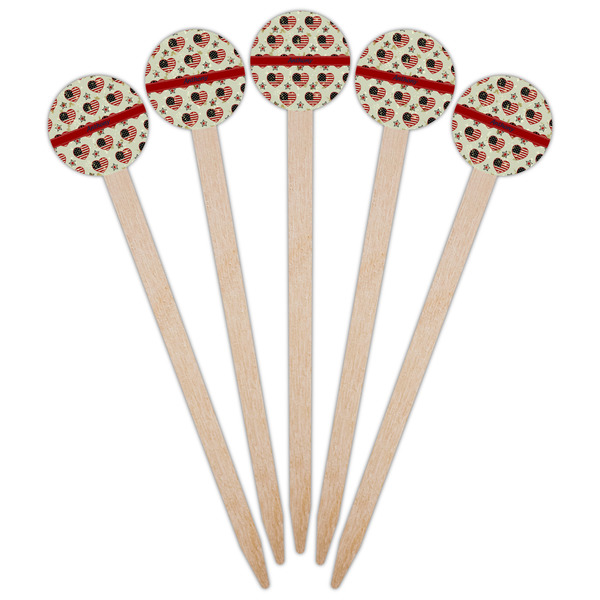 Americana Wooden 6" Food Pick - Round - Fan View