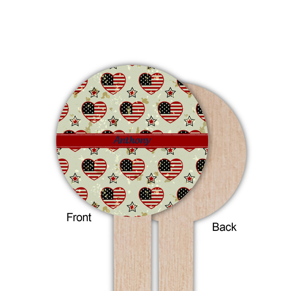 Americana Wooden 6" Food Pick - Round - Single Sided - Front & Back