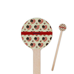 Americana 6" Round Wooden Stir Sticks - Double Sided (Personalized)