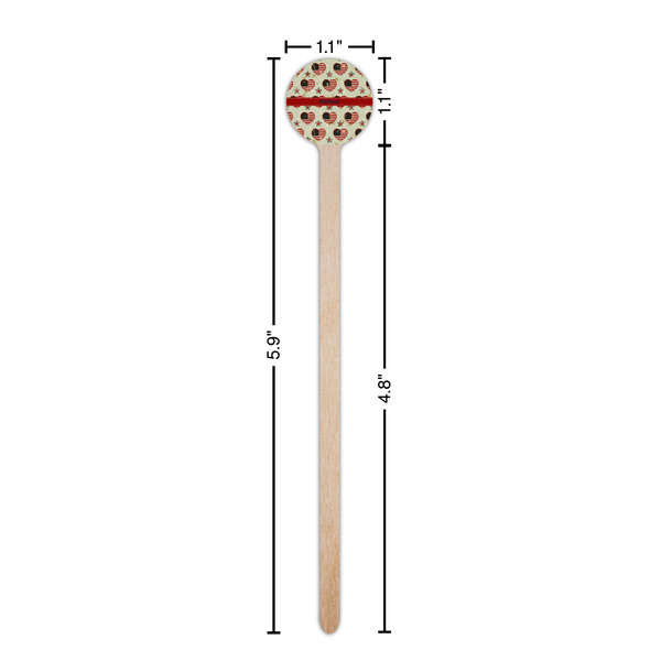Americana Wooden 6" Stir Stick - Round - Dimensions