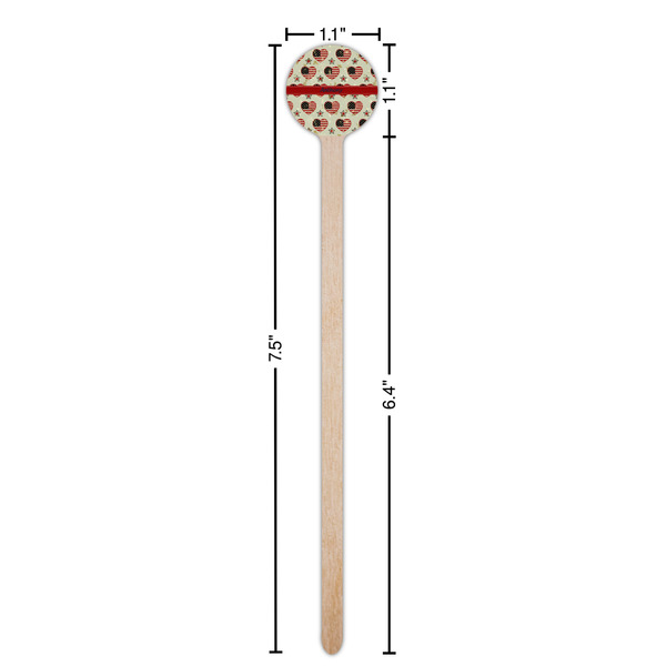 Americana Wooden 7.5" Stir Stick - Round - Dimensions