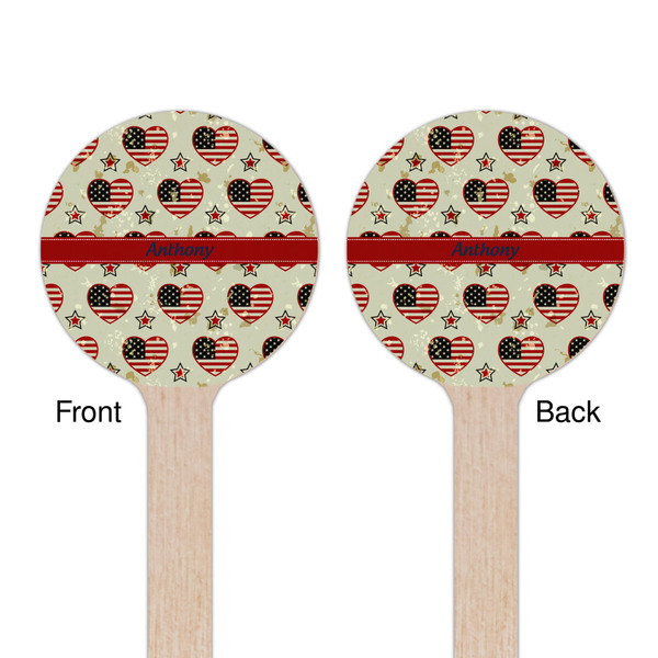 Americana Wooden 7.5" Stir Stick - Round - Double Sided - Front & Back