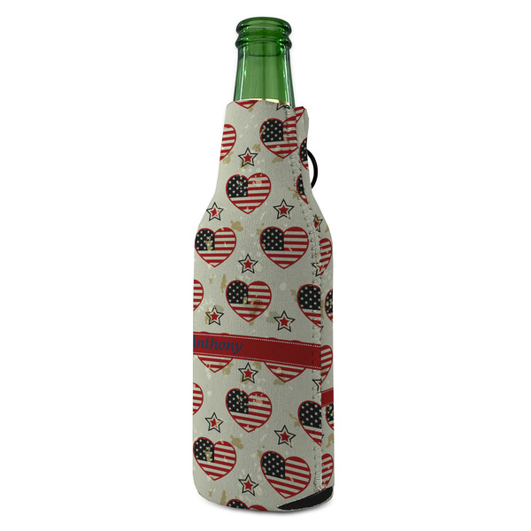 Americana Zipper Bottle Cooler - ANGLE (bottle)