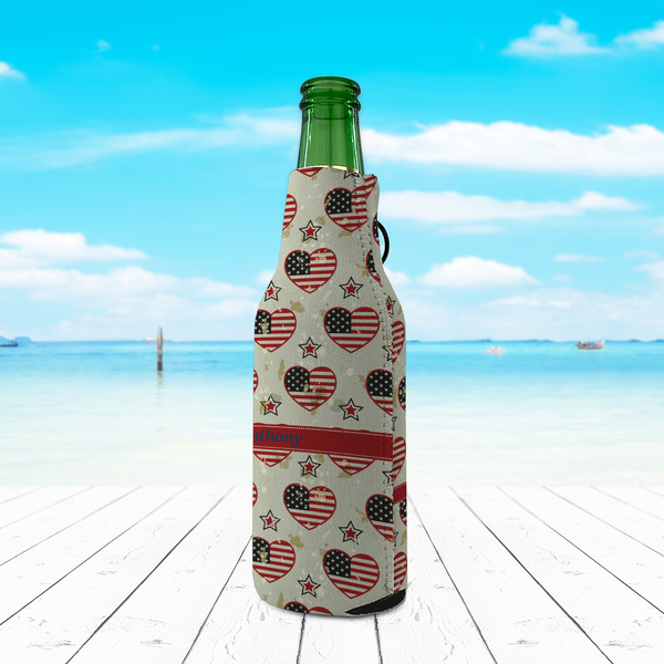 Americana Zipper Bottle Cooler - LIFESTYLE