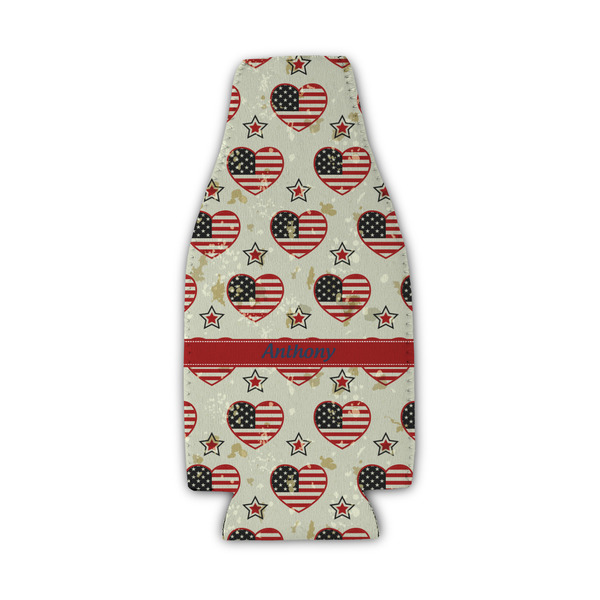 Americana Zipper Bottle Cooler - Set of 4 - FRONT