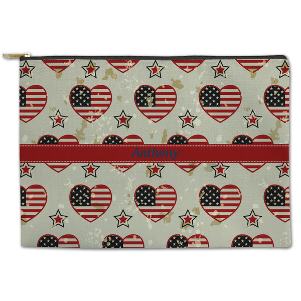 Custom Americana Zipper Pouch - Large - 12.5"x8.5" (Personalized)