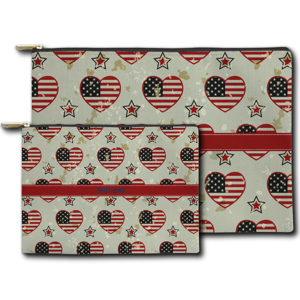 Americana Zippered Pouches - Size Comparison