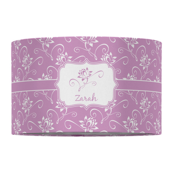 Lotus Flowers 12" Drum Lampshade - FRONT (Fabric)