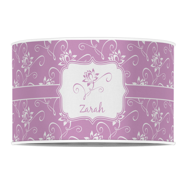 Lotus Flowers 12" Drum Lampshade - FRONT (Poly Film)