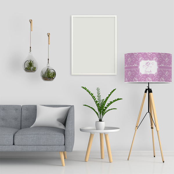 Lotus Flowers 12" Drum Lampshade - LIFESTYLE