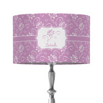 Lotus Flowers 12" Drum Lamp Shade - Fabric (Personalized)