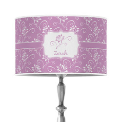 Lotus Flowers 12" Drum Lamp Shade - Poly-film (Personalized)