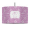 Lotus Flowers 12" Drum Pendant Lamp - Fabric (Personalized)