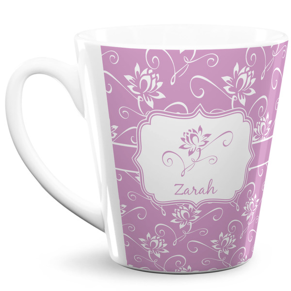 Custom Lotus Flowers 12 Oz Latte Mug (Personalized)