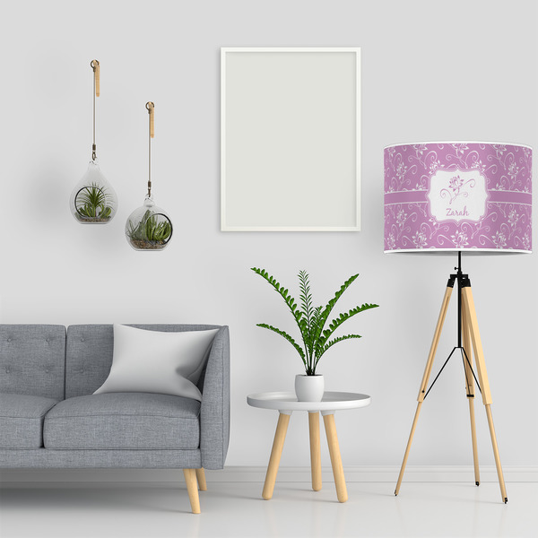 Lotus Flowers 16" Drum Lampshade - LIFESTYLE