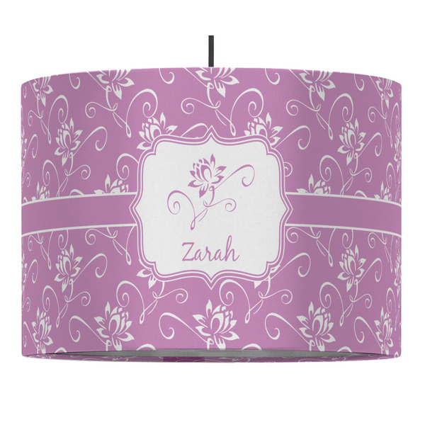 Lotus Flowers 16" Drum Lampshade - PENDANT (Fabric)