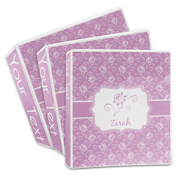 Custom Lotus Flowers 3-Ring Binder (Personalized)
