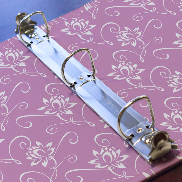 Lotus Flowers 3 Ring Binders - Full Wrap - 1" - DETAIL