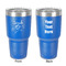 Lotus Flowers 30 oz Stainless Steel Ringneck Tumbler - Blue - Double Sided - Front & Back