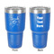 Lotus Flowers 30 oz Stainless Steel Tumbler - Royal Blue - Double-Sided (Personalized)
