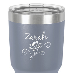 Lotus Flowers 30 oz Stainless Steel Tumbler - Grey - Double-Sided (Personalized)
