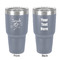 Lotus Flowers 30 oz Stainless Steel Tumbler - Grey - Double-Sided (Personalized)