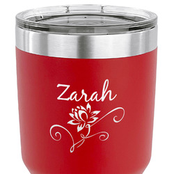 Lotus Flowers 30 oz Stainless Steel Tumbler - Red - Double Sided (Personalized)