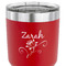 Lotus Flowers 30 oz Stainless Steel Ringneck Tumbler - Red - CLOSE UP