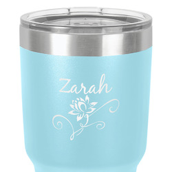 Lotus Flowers 30 oz Stainless Steel Tumbler - Teal - Double-Sided (Personalized)