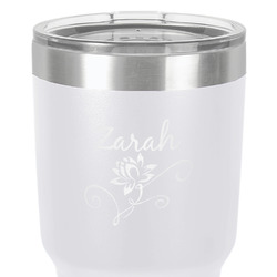 Lotus Flowers 30 oz Stainless Steel Tumbler - White - Single-Sided (Personalized)
