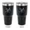 Lotus Flowers 30 oz Stainless Steel Tumbler - Black - Double Sided (Personalized)