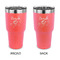 Lotus Flowers 30 oz Stainless Steel Ringneck Tumblers - Coral - Double Sided - APPROVAL