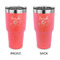 Lotus Flowers 30 oz Stainless Steel Tumbler - Coral - Double Sided (Personalized)