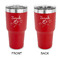Lotus Flowers 30 oz Stainless Steel Tumbler - Red - Double Sided (Personalized)